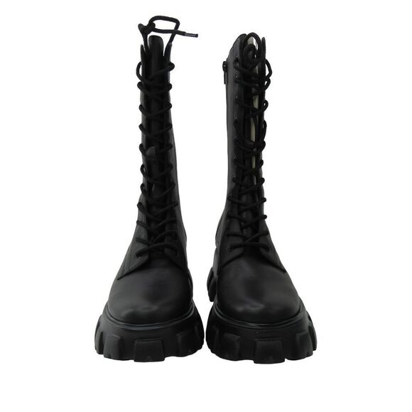 RAYE Women's Sheena Leather Lace Up Mid Calf Boots in Black SZ 7 - Picture 2 of 9
